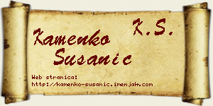 Kamenko Susanić vizit kartica